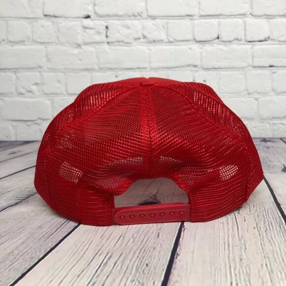 Vintage Trucker Hat Mesh A.E.S. Industrial Supplies Foam Cap Snapback Logo Red - Picture 3 of 6